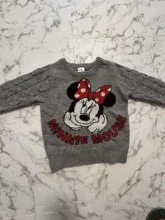 ミニーマウス ニットセーター 95cm未満 グレー