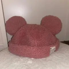 東京ディズニーリゾート ミッキー耳帽子 ボア ファンキャップ ピンク