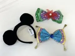 香港ディズニー ミッキーマウス耳 カチューシャ 3点セット