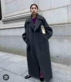 DEFORMATION COLLAR SHAGGY COAT グレー/S