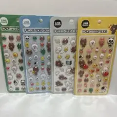 LINE FRIENDS PUKUPUKU SEAL 4枚セット　ぷくぷくシールのサムネイル