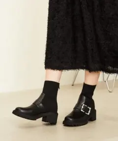 ORiental TRaffic 厚底ビジューニットブーツ 31434