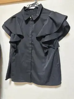 GRL グレイル ダブルフリルスリーブブラウス[ta002] 黒 Mサイズ