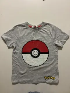 ポケモン 子供用Tシャツ グレー　110センチ モンスターボール　絵が変わる！