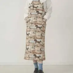 merry jenny パイルジャガードロングジャンスカ 馬柄 ワンピース