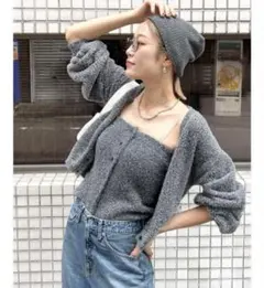ungrid/ラメニットアンサンブル/ブラック（グレー）のサムネイル
