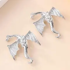 2個　シルバー　ドラゴン　ヘアピン　韓国　高見え　地雷系　ヘアクリップ