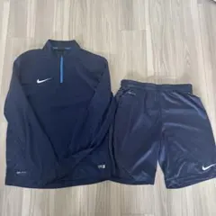 ナイキ　サッカーウェア　セットアップ　軽量　裏起毛　ネイビー