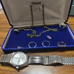 ね*ん様 刻印数点　遺品整理アクセサリーまとめとSEIKO時計