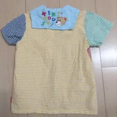 【平成レトロ】オールドミキハウス　くまチェックセーラーシャツ(110㌢)日本製