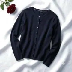 TOMMY HILFIGER コットンウール カーディガン（M）ネイビー系のサムネイル