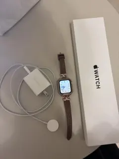 Apple Watch 本体 ホワイトレザーバンド - メルカリ
