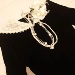 上質✨ベルベット✨清楚系✨お襟レース✨ワンピース✨９号