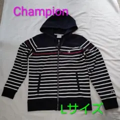 Champion ストライプ フード付きジャケット Lサイズ
