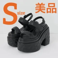 Darich ダーリッチ 厚底 キルティングソールサンダル ブラック M