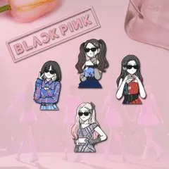 BLACKPINK ピンバッジ 4点セット ブラックピンク アクリルバッジ