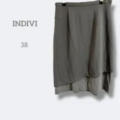 2904インディヴィ【M】アシンメトリーフレアスカート 2段スカート　お洒落