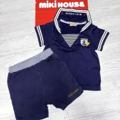 Miki House ネイビー セーラー襟セット　80