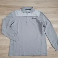 【美品】Srixon ゴルフ 長袖ポロシャツ グレー