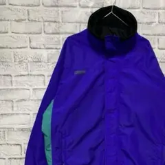 コロンビア　マウンテンパーカー　ブルーM ロゴ刺繍アウトドア0122