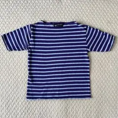 【レディース】SAINT JAMES 半袖 Tシャツ 紫と水色ストライプ