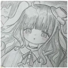 手書き イラスト 色紙 女の子