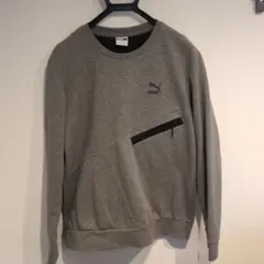 PUMA グレー スウェット ジッパーポケット付き