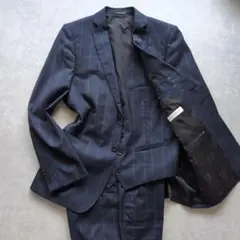 レノマ スリーピース シングルスーツ A6 ネイビー チェック