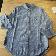 最終お値下げ！UNIQLO ユニクロ シャンブレー シャツ 長袖 ブルー系 M