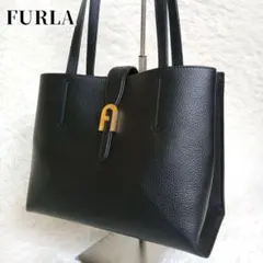 フルラ✨ ソフィア M トートバッグ アーチロゴ レザー シボ革 ブラック 人気