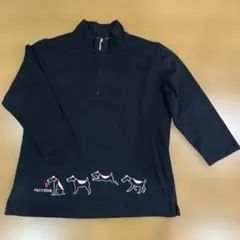 HUITIEME ハーフジップアップ　ブラック　七分袖