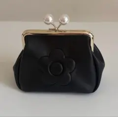 MARY QUANT がま口 ポーチ 黒