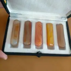 天然石の箸置き 5個セット ケース入