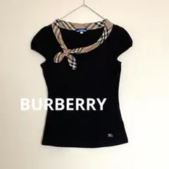 BURBERRY BLUE LABEL　カットソー　黒　襟ノヴァチェック　M