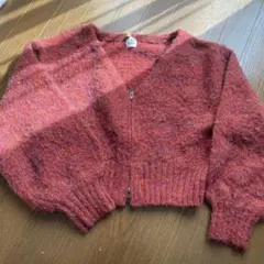 アングリッド オレンジ系 ジップアップカーディガン美品。