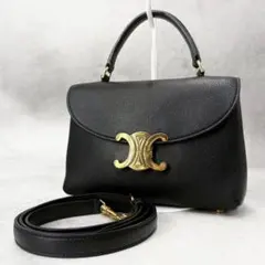 美品　CELINE セリーヌ ティーンニノ 2WAY ブラック ゴールド金具