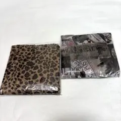 エコバッグ　2点セット　ヒョウ柄　ニュースペーパー　英字新聞　折り畳み　海外女優