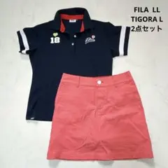 FILA ポロシャツ LL ティゴラスカート L レディースゴルフ2点セット