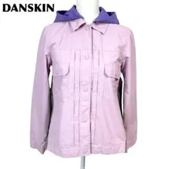 【美品】 DANSKIN ナイロンジャケット フード L-DA ピンク×紫 無地のサムネイル