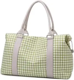 大特価✨ ボストンバッグ 旅行 バッグ チェック柄 グリーン 大容量