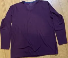 メンズ　 Vネック 4L 長袖カットソー　パープル