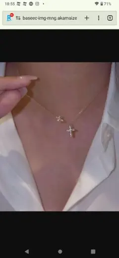 sassy angel ダブルクロスペンダント　シルバーのサムネイル