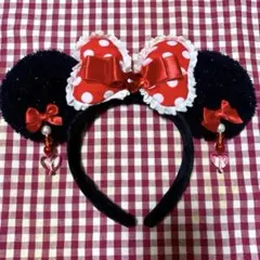 ディズニー　ミニー　イヤリング付きカチューシャ