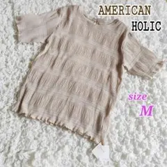 AMERICAN HOLIC プリーツ 半袖カットソー Mのサムネイル