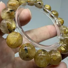 絶大金運アップ！！ゴールドタイチン貔貅ルチルクォーツ約8