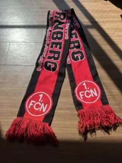 古着 サッカーマフラー 1.FC Nürnberg ドイツ 赤黒 フリンジ付き