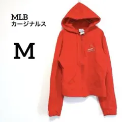 MLB カージナルス パーカー【M】赤 フルジップ ロゴ刺繍 レディース 古着