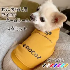 わんちゃん　ペット用お名前アイロンシール　ペットネーム　犬服　ドッグウェア