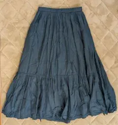 【美品】ニコアンド　ロングスカート　フリーサイズ　ブルー　青　ネイビー