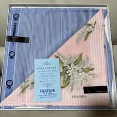 renoma PARIS ハンカチ スズラン柄 ブルー ピンクのサムネイル